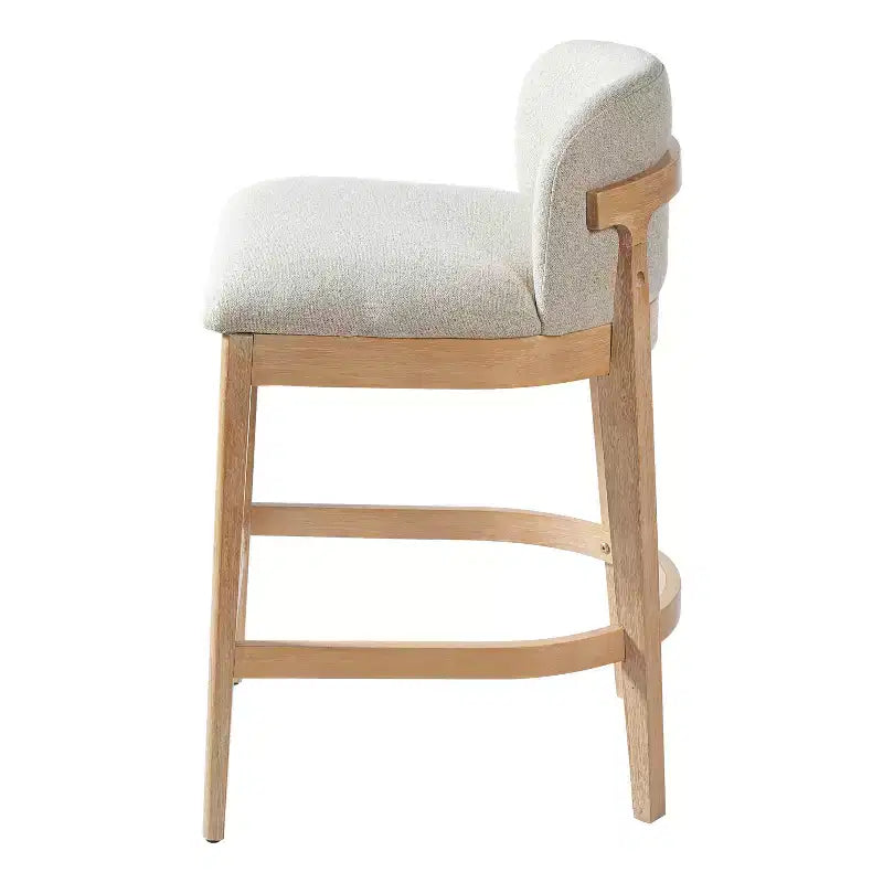 Tabourets de comptoir rembourrés Christopher Knight Home Stephanie Farmhouse en bois d'hévéa avec dossier incurvé (lot de 4)