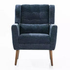 Fauteuil d'appoint moderne, fauteuil de lecture tapissé à dossier haut avec tissu chenille et pieds en bois, fauteuil lounge avocat pour salon ou chambre à coucher