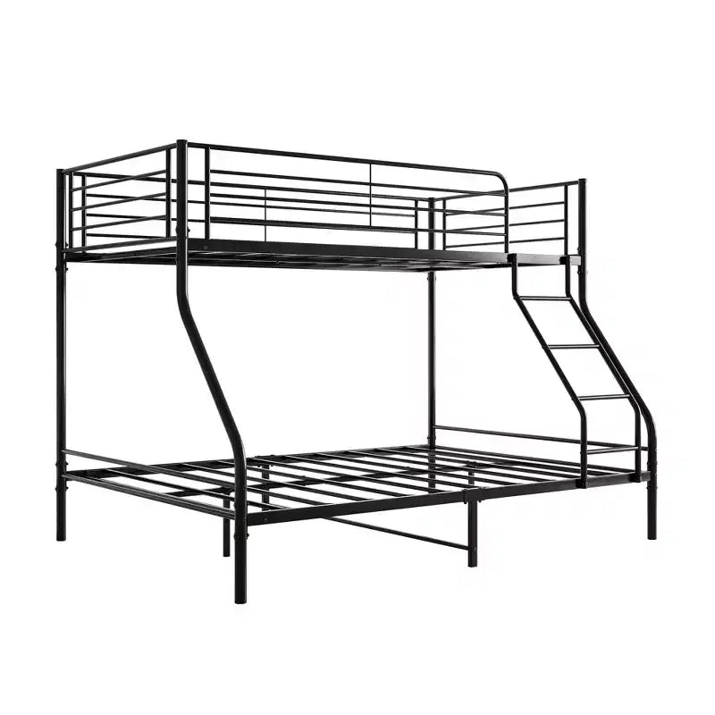 Lit superposé en métal robuste MAYEERTY Twin-Over-Full avec garde-corps amélioré et échelle inclinée pour chambre et dortoir