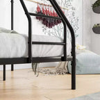 Lit superposé en métal robuste MAYEERTY Twin-Over-Full avec garde-corps amélioré et échelle inclinée pour chambre et dortoir