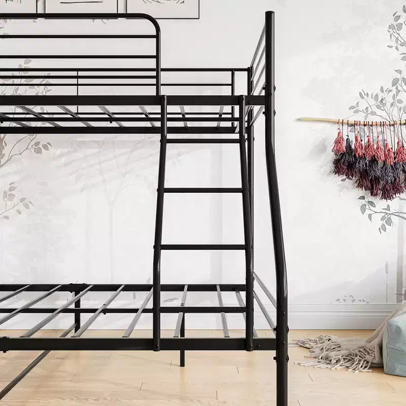 Lit superposé en métal robuste MAYEERTY Twin-Over-Full avec garde-corps amélioré et échelle inclinée pour chambre et dortoir