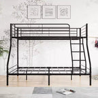 Lit superposé en métal robuste MAYEERTY Twin-Over-Full avec garde-corps amélioré et échelle inclinée pour chambre et dortoir