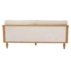 Christopher Knight Home Sachiko Canapé 2 Places Moderne du Milieu du Siècle 70,9" en Bois d'Hévéa et Chenille avec Accoudoirs en Rotin