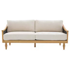 Christopher Knight Home Sachiko Canapé 2 Places Moderne du Milieu du Siècle 70,9" en Bois d'Hévéa et Chenille avec Accoudoirs en Rotin