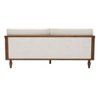 Christopher Knight Home Sachiko Canapé 2 Places Moderne du Milieu du Siècle 70,9" en Bois d'Hévéa et Chenille avec Accoudoirs en Rotin
