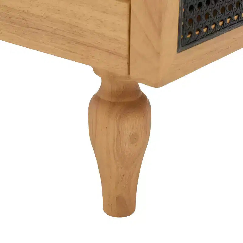 Christopher Knight Home Sachiko Canapé 2 Places Moderne du Milieu du Siècle 70,9" en Bois d'Hévéa et Chenille avec Accoudoirs en Rotin