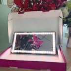 Miroir de courtoisie de voiture avec éclairage LED tactile, miroir de maquillage en aluminium noir, ajustement universel pour pare-soleil côté passager