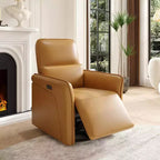 Fauteuil inclinable pivotant à 360° Acekool, en similicuir PU, avec fonction bascule et support lombaire réglable, pour salon et chambre à coucher, marron