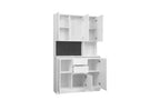 TUYOHW Buffet autoportant avec vaisselier, armoire de garde-manger à 6 portes, armoire polyvalente et meuble de rangement de cuisine avec station de charge