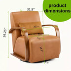 Fauteuil d'appoint pivotant à 360° avec accoudoirs incurvés en bois massif, chaise d'appoint rembourrée moderne du milieu du siècle pour salon ou coin lecture-Panipeachy