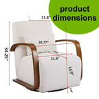 Fauteuil d'appoint pivotant à 360° avec accoudoirs incurvés en bois massif, chaise d'appoint rembourrée moderne du milieu du siècle pour salon ou coin lecture-Panipeachy