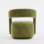 Fauteuil d'appoint pivotant moderne avec dossier incurvé et revêtement en chenille, fauteuil baril pivotant à 360° pour salon ou appartement - Panipeachy