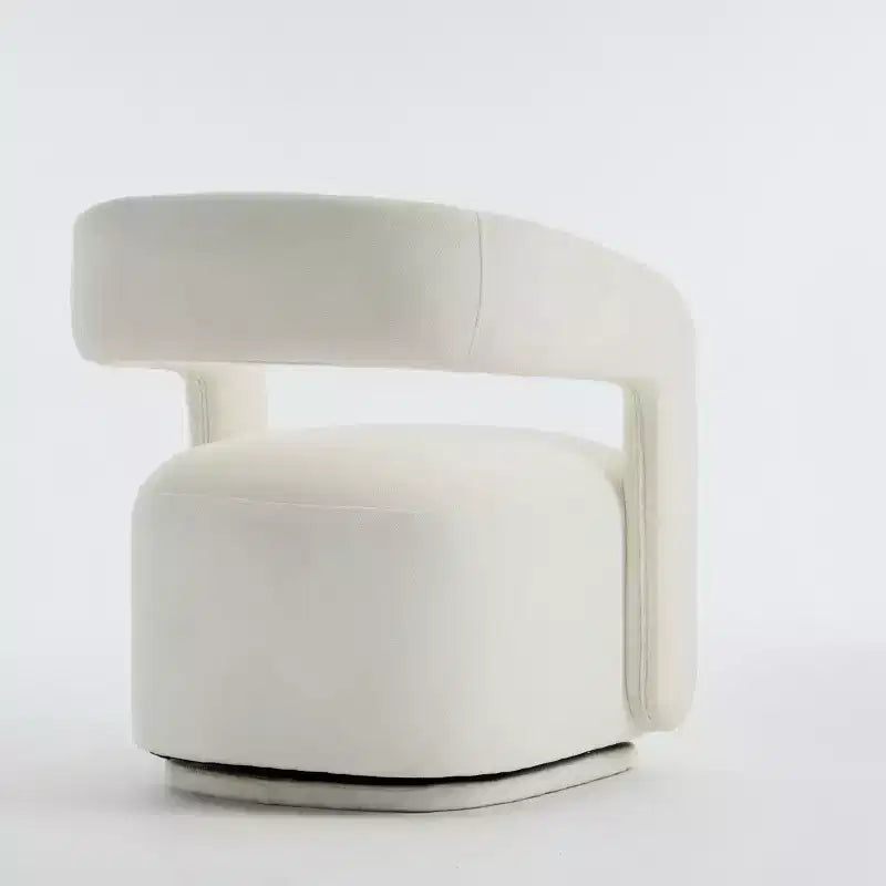 Fauteuil d'appoint pivotant moderne avec dossier incurvé et revêtement en chenille, fauteuil baril pivotant à 360° pour salon ou appartement - Panipeachy