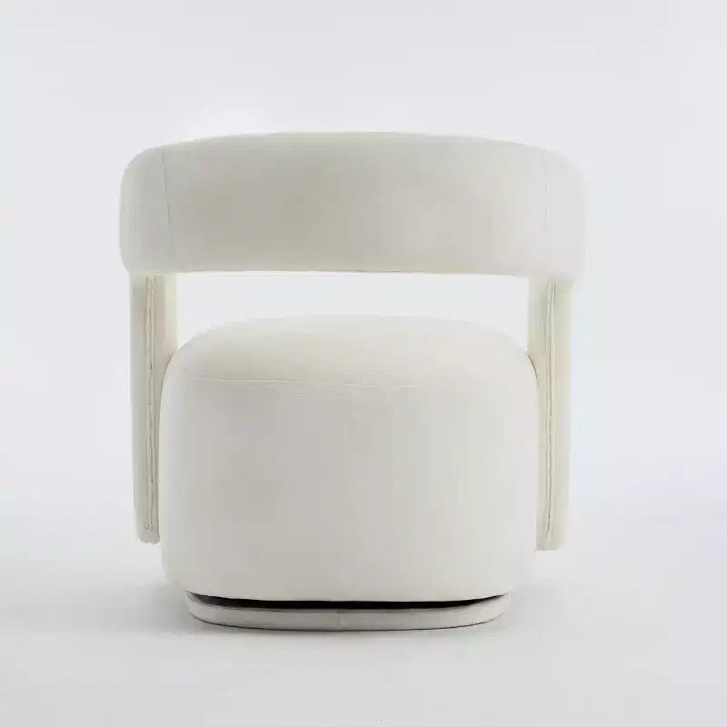 Fauteuil d'appoint pivotant moderne avec dossier incurvé et revêtement en chenille, fauteuil baril pivotant à 360° pour salon ou appartement - Panipeachy