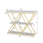 Table d'entrée à 3 niveaux COZONY, console de canapé industrielle avec rangement, cadre métallique en forme de X, étagères ouvertes pour entrée, couloir, salon