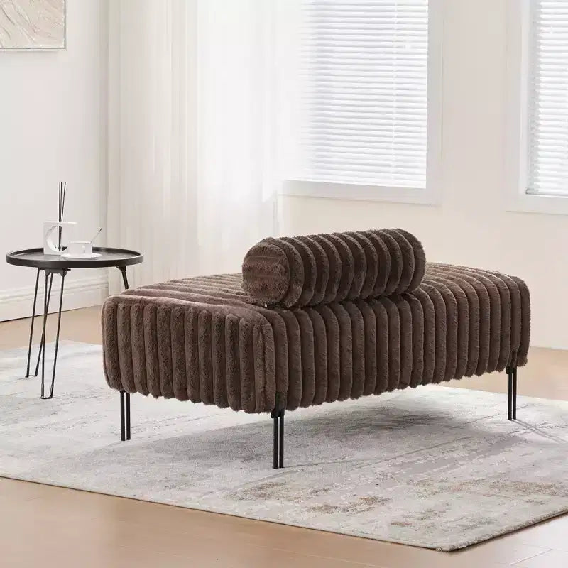 Banc de canapé moderne 2 places TUYOHW avec dossier réglable, banc d'entrée rembourré avec pieds en métal, banc de bout de lit pour salon, chambre à coucher