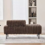 Banc de canapé moderne 2 places TUYOHW avec dossier réglable, banc d'entrée rembourré avec pieds en métal, banc de bout de lit pour salon, chambre à coucher
