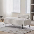 Banc de canapé moderne 2 places TUYOHW avec dossier réglable, banc d'entrée rembourré avec pieds en métal, banc de bout de lit pour salon, chambre à coucher