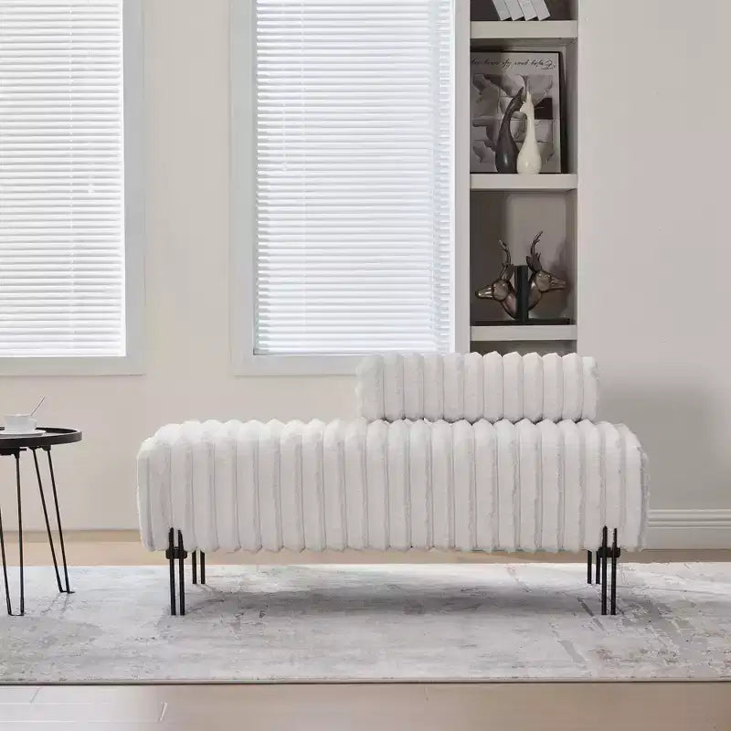 Banc de canapé moderne 2 places TUYOHW avec dossier réglable, banc d'entrée rembourré avec pieds en métal, banc de bout de lit pour salon, chambre à coucher