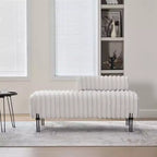 Banc de canapé moderne 2 places TUYOHW avec dossier réglable, banc d'entrée rembourré avec pieds en métal, banc de bout de lit pour salon, chambre à coucher
