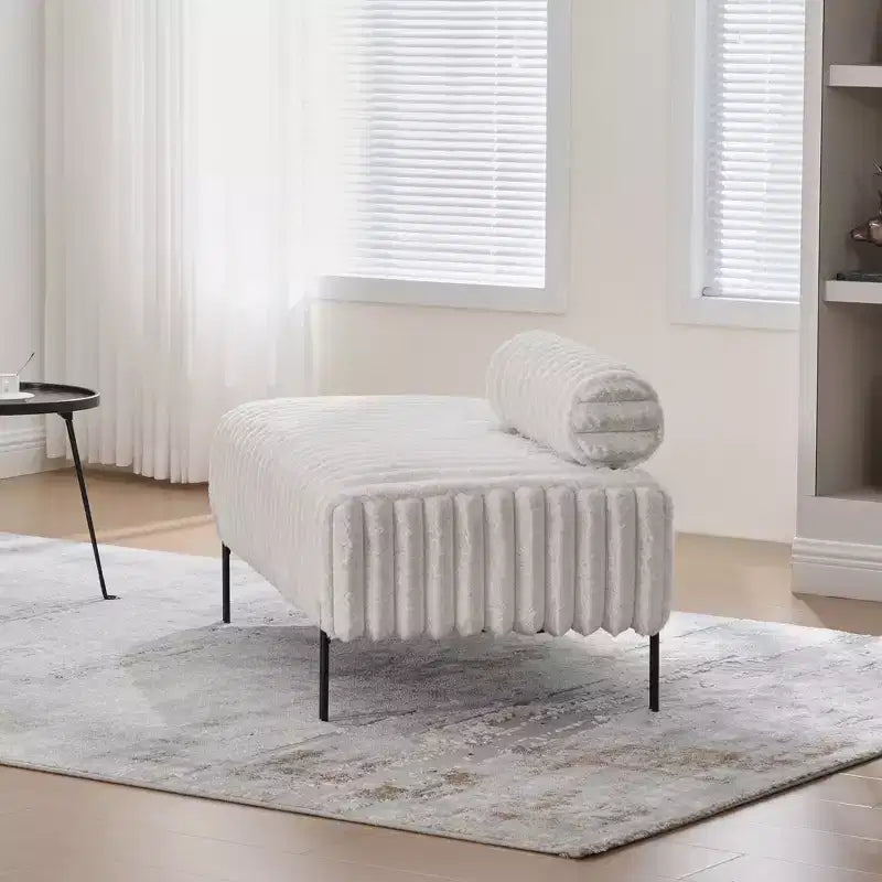 Banc de canapé moderne 2 places TUYOHW avec dossier réglable, banc d'entrée rembourré avec pieds en métal, banc de bout de lit pour salon, chambre à coucher