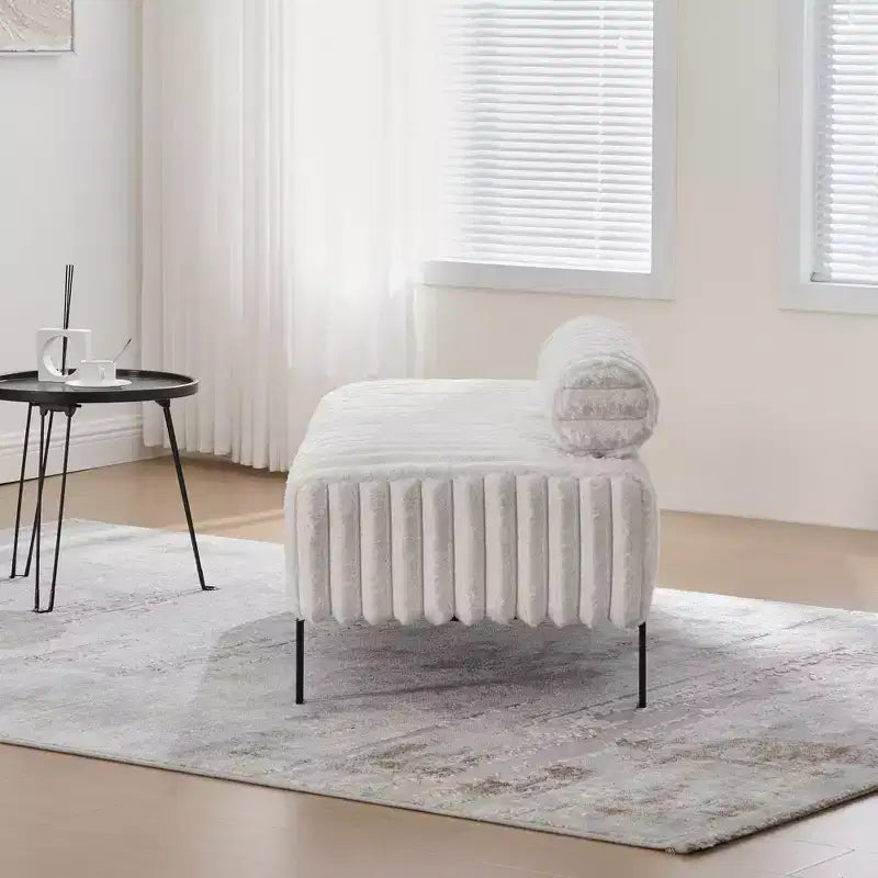 Banc de canapé moderne 2 places TUYOHW avec dossier réglable, banc d'entrée rembourré avec pieds en métal, banc de bout de lit pour salon, chambre à coucher