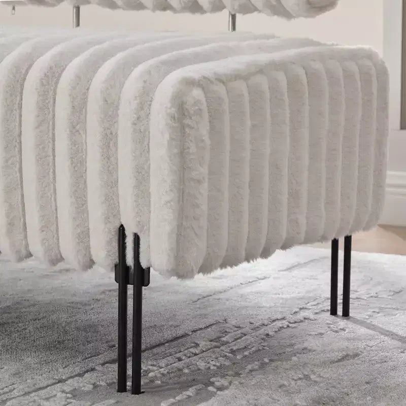 Banc de canapé moderne 2 places TUYOHW avec dossier réglable, banc d'entrée rembourré avec pieds en métal, banc de bout de lit pour salon, chambre à coucher