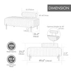 Banc de canapé moderne 2 places TUYOHW avec dossier réglable, banc d'entrée rembourré avec pieds en métal, banc de bout de lit pour salon, chambre à coucher