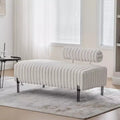 TUYOHW Modern 2-Seater Loveseat Bench with Adjustable Back Upholstered Entryway Bench with Metal Legs End of Bed Bench for Living Room, Bedroom