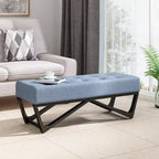 TUYOHW 47 Banc ottoman moderne avec capitonnage, banc d'entrée rembourré avec pieds géométriques, banc à chaussures polyvalent pour salon, chambre à coucher