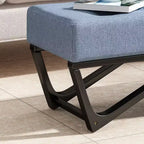 TUYOHW 47 Banc ottoman moderne avec capitonnage, banc d'entrée rembourré avec pieds géométriques, banc à chaussures polyvalent pour salon, chambre à coucher