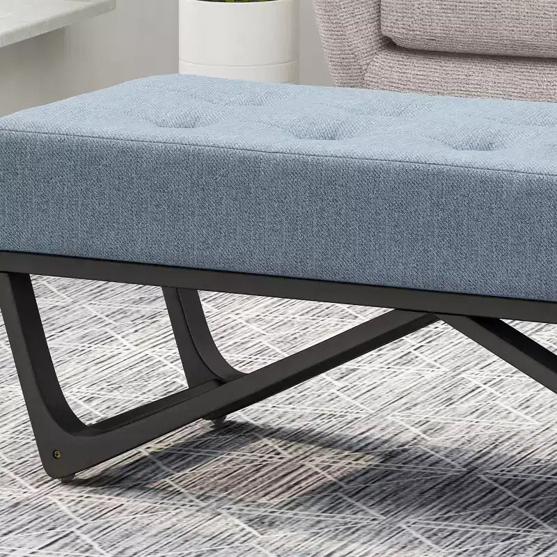 TUYOHW 47 Banc ottoman moderne avec capitonnage, banc d'entrée rembourré avec pieds géométriques, banc à chaussures polyvalent pour salon, chambre à coucher