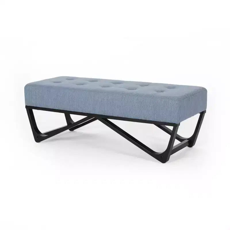 TUYOHW 47 Banc ottoman moderne avec capitonnage, banc d'entrée rembourré avec pieds géométriques, banc à chaussures polyvalent pour salon, chambre à coucher