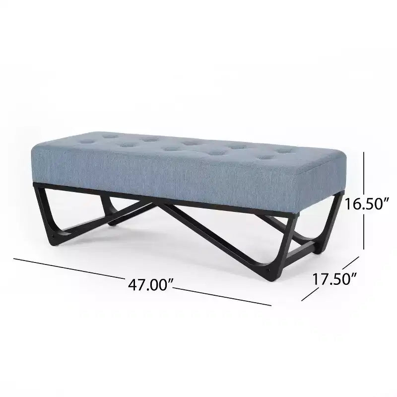 TUYOHW 47 Banc ottoman moderne avec capitonnage, banc d'entrée rembourré avec pieds géométriques, banc à chaussures polyvalent pour salon, chambre à coucher