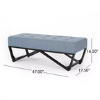 TUYOHW 47 Banc ottoman moderne avec capitonnage, banc d'entrée rembourré avec pieds géométriques, banc à chaussures polyvalent pour salon, chambre à coucher