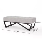 TUYOHW 47 Banc ottoman moderne avec capitonnage, banc d'entrée rembourré avec pieds géométriques, banc à chaussures polyvalent pour salon, chambre à coucher
