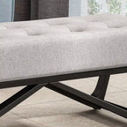 TUYOHW 47 Banc ottoman moderne avec capitonnage, banc d'entrée rembourré avec pieds géométriques, banc à chaussures polyvalent pour salon, chambre à coucher