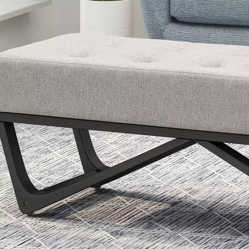 TUYOHW 47 Banc ottoman moderne avec capitonnage, banc d'entrée rembourré avec pieds géométriques, banc à chaussures polyvalent pour salon, chambre à coucher
