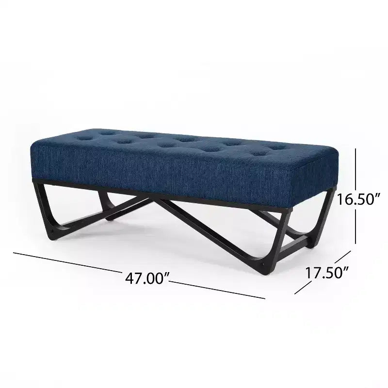TUYOHW 47 Banc ottoman moderne avec capitonnage, banc d'entrée rembourré avec pieds géométriques, banc à chaussures polyvalent pour salon, chambre à coucher