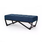 TUYOHW 47 Banc ottoman moderne avec capitonnage, banc d'entrée rembourré avec pieds géométriques, banc à chaussures polyvalent pour salon, chambre à coucher