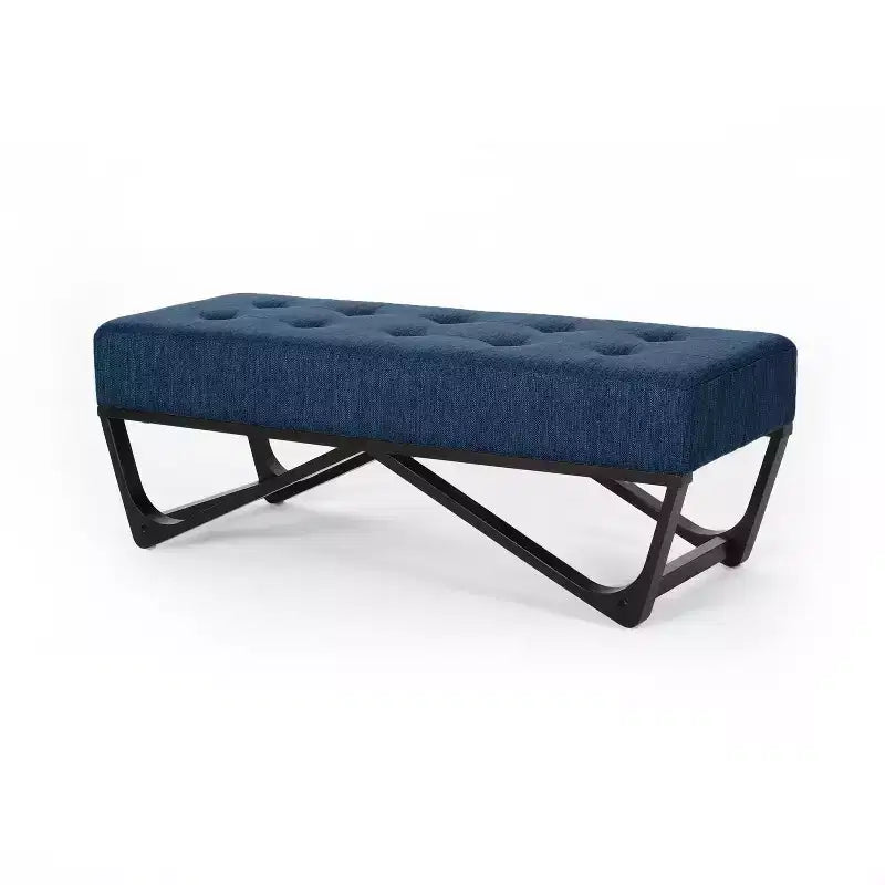 TUYOHW 47 Banc ottoman moderne avec capitonnage, banc d'entrée rembourré avec pieds géométriques, banc à chaussures polyvalent pour salon, chambre à coucher
