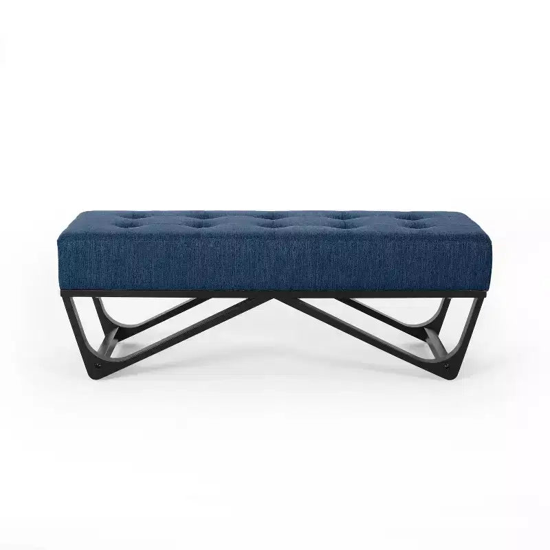 TUYOHW 47 Banc ottoman moderne avec capitonnage, banc d'entrée rembourré avec pieds géométriques, banc à chaussures polyvalent pour salon, chambre à coucher