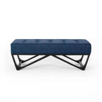 TUYOHW 47 Banc ottoman moderne avec capitonnage, banc d'entrée rembourré avec pieds géométriques, banc à chaussures polyvalent pour salon, chambre à coucher