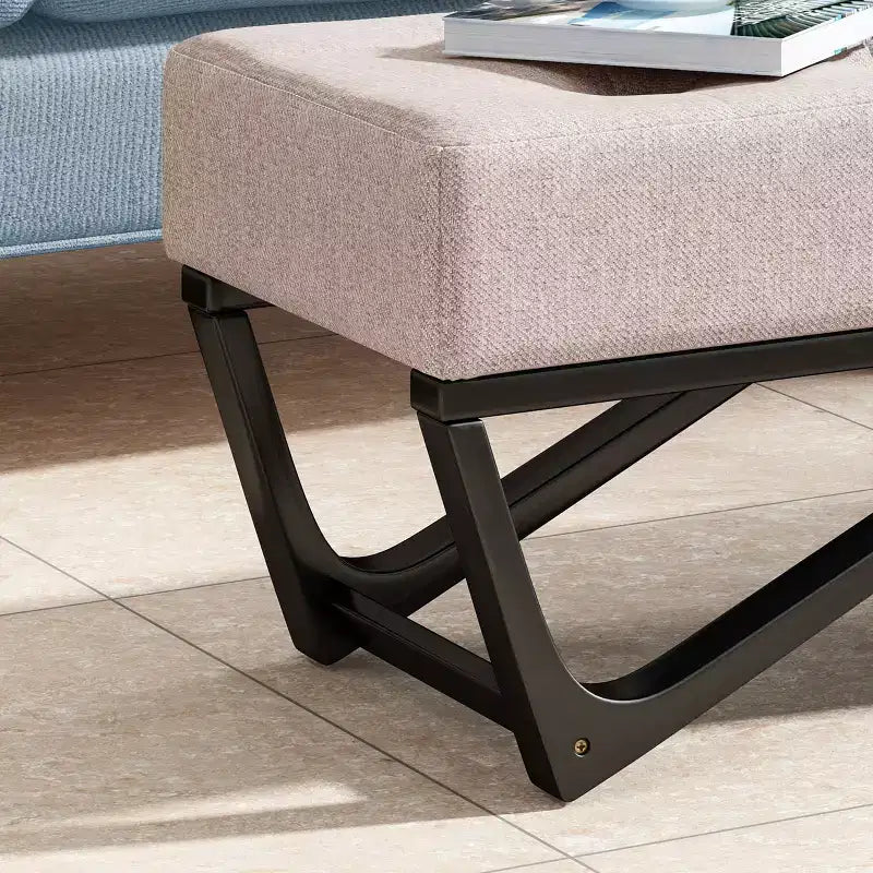 TUYOHW 47 Banc ottoman moderne avec capitonnage, banc d'entrée rembourré avec pieds géométriques, banc à chaussures polyvalent pour salon, chambre à coucher
