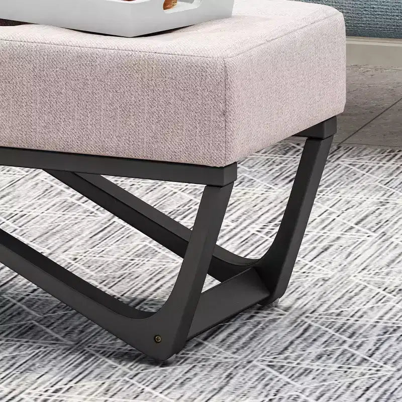 TUYOHW 47 Banc ottoman moderne avec capitonnage, banc d'entrée rembourré avec pieds géométriques, banc à chaussures polyvalent pour salon, chambre à coucher