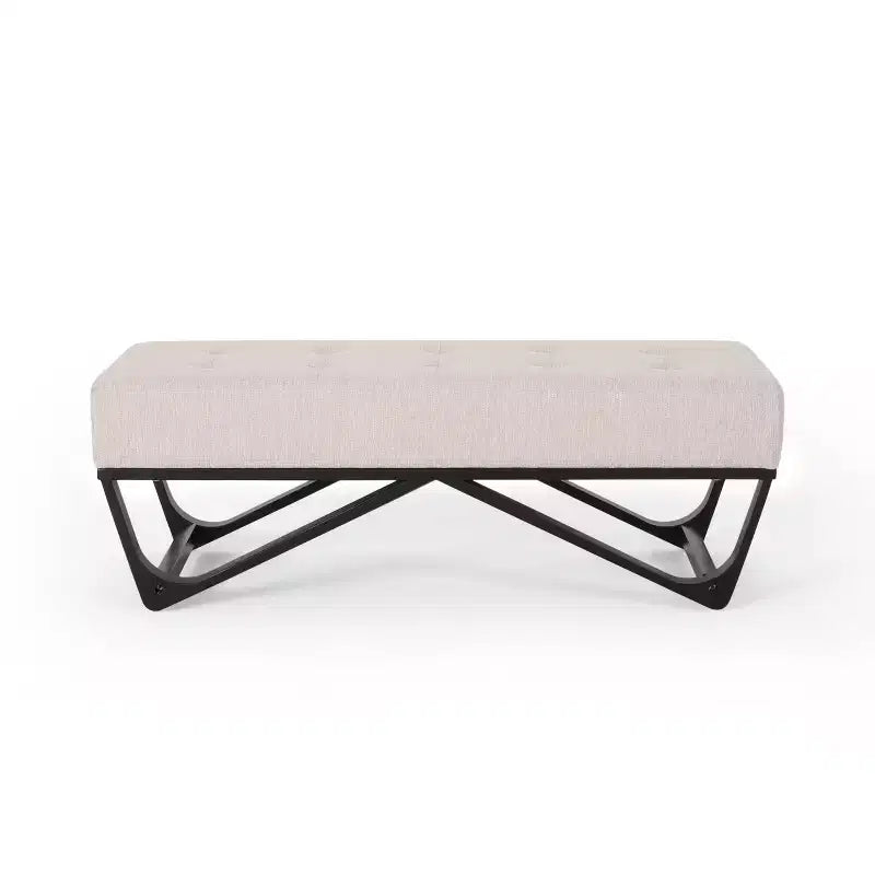 TUYOHW 47 Banc ottoman moderne avec capitonnage, banc d'entrée rembourré avec pieds géométriques, banc à chaussures polyvalent pour salon, chambre à coucher