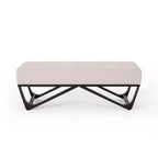 TUYOHW 47 Banc ottoman moderne avec capitonnage, banc d'entrée rembourré avec pieds géométriques, banc à chaussures polyvalent pour salon, chambre à coucher