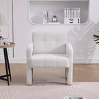 Fauteuil d'appoint moderne TUYOHW, fauteuil simple rembourré en chenille avec accoudoirs rembourrés, chaise longue pour salon, chambre, bureau, capacité de 227 kg