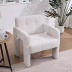 TUYOHW Modern Accent Armchair,Chenille Upholstered Single Sofa Chair with Padded Armrests,Lounge Chair Living Room,Bedroom,Office,500 lbs Capacity