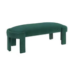 TUYOHW 54 Banc ovale moderne avec tabouret de vanité rembourré en velours avec cadre robuste, banc ottoman durable pour le bout de lit pour le salon, l'entrée